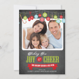 Tarjeta de Navidad familiar con pizarra adorable