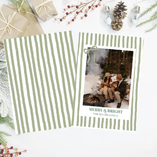 Tarjeta de Navidad familiar con rayas
