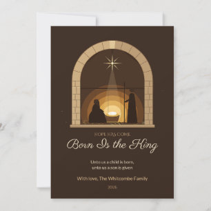 Tarjeta de Navidad familiar de Arco de Pesebre ilu