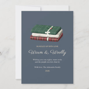 Tarjeta de Navidad familiar de manta de pizarra ap