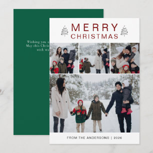 Tarjeta De Navidad Familiar De Navidad Árbol De Pi