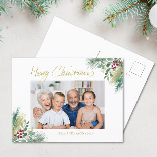 Tarjeta de Navidad Familiar Foto Navideña