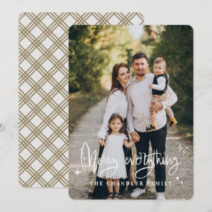 Tarjeta de Navidad familiar Merry Everything