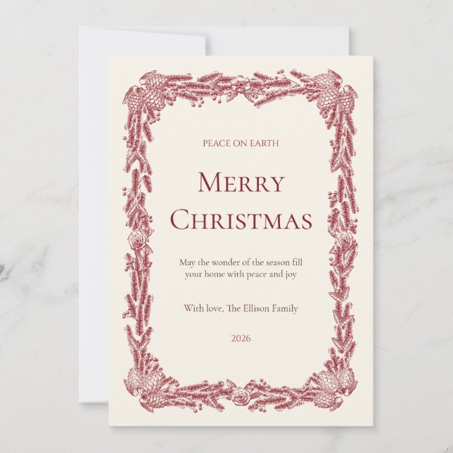 Tarjeta de Navidad familiar Noel Coppice (Anverso)