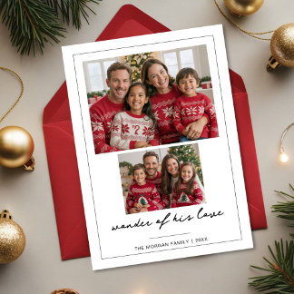 Tarjeta de Navidad Familiar Religiosa Maravilla de