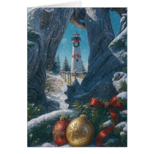 Tarjeta de Navidad - Faro de Crisp Point