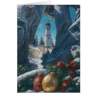 Tarjeta de Navidad - Faro de Crisp Point