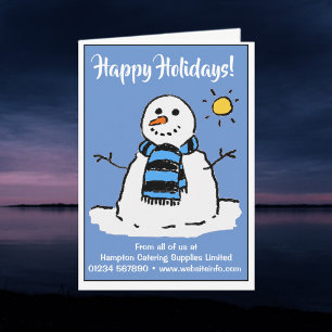 Tarjeta de Navidad Felices Fiestas Muñeco de Nieve
