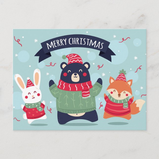 Tarjeta de Navidad Feliz (Anverso)