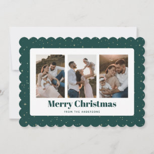 Tarjeta de Navidad Feliz con Foto de Noche Estrell