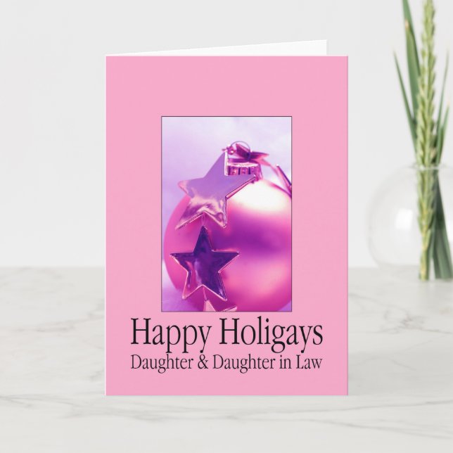 Tarjeta de Navidad feliz de la hija y de la esposa (Anverso)