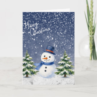Tarjeta de Navidad Feliz del Muñeco de Nieve