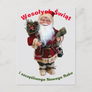Tarjeta de Navidad Feliz en polaco Wesołych Świąt