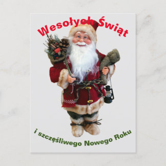 Tarjeta de Navidad Feliz en polaco Wesołych Świąt