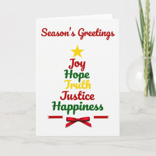 Tarjeta de Navidad Feliz Esperanza Verdad Saludo