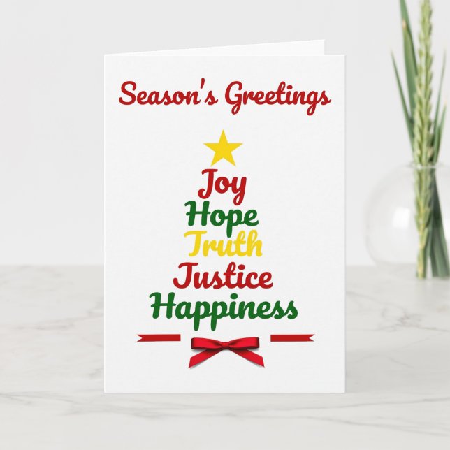 Tarjeta de Navidad Feliz Esperanza Verdad Saludo (Anverso)
