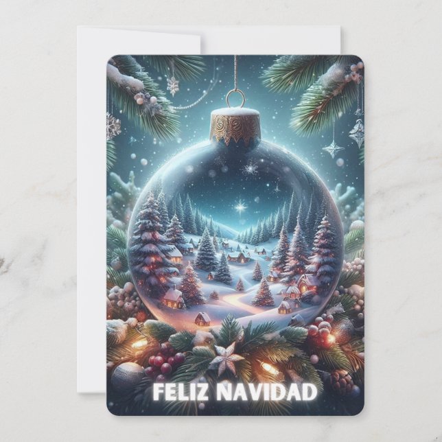 Tarjeta de Navidad - Feliz Navidad Adorno (Anverso)