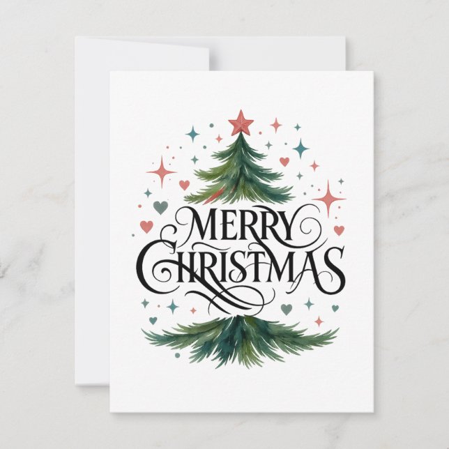 Tarjeta de Navidad Feliz Navidad Árbol de Navidad (Anverso)