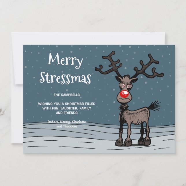 Tarjeta de Navidad Feliz Navidad Rudolph (Anverso)