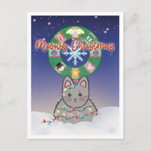 Tarjeta de Navidad Feliz para Gatos