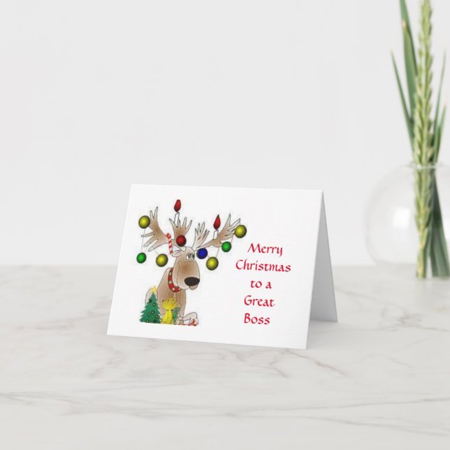 TARJETA DE "**NAVIDAD FELIZ** PARA UN GRAN JEFE" (Anverso)