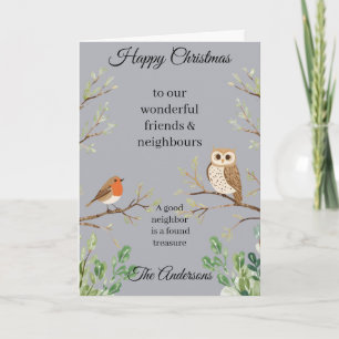 Tarjeta de Navidad Feliz Vecinos y Amigos