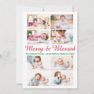 Tarjeta de Navidad - Feliz y Bendecido 8 Fotos
