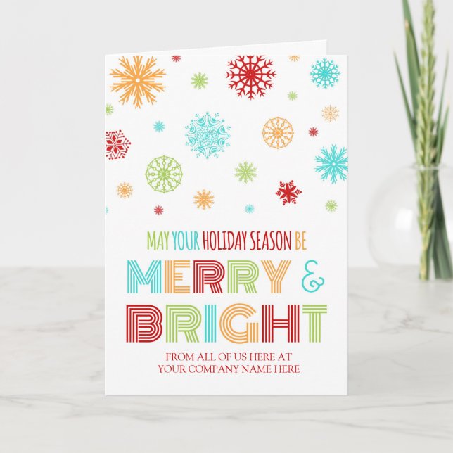 Tarjeta de Navidad feliz y brillante corporativa (Anverso)