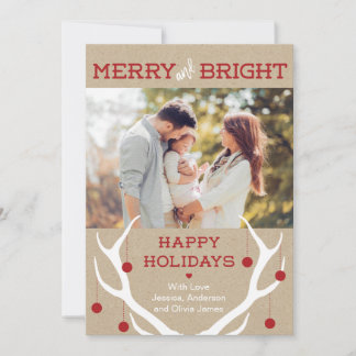 Tarjeta de Navidad feliz y brillante de la asta