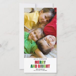 Tarjeta de Navidad feliz y brillante de la foto