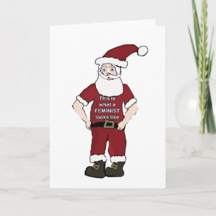 Tarjeta de Navidad feminista de Santa