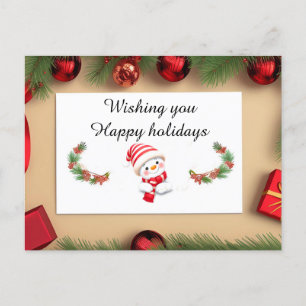 Tarjeta de Navidad festiva con decoraciones