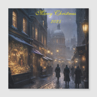 Tarjeta de Navidad Festiva del Londres Antiguo