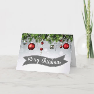 Tarjeta de Navidad festiva del ornamento