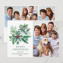 Tarjeta de Navidad Festiva Holly Berry 4 FOTO