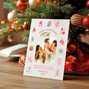 Tarjeta de Navidad Festiva Ilustrada con Fantasía