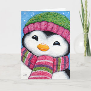 Tarjeta de Navidad festiva linda del polluelo del