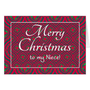 Tarjeta de Navidad festiva para el verde rojo de
