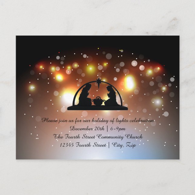 Tarjeta de Navidad - Fiesta de las Luces Natividad (Anverso)