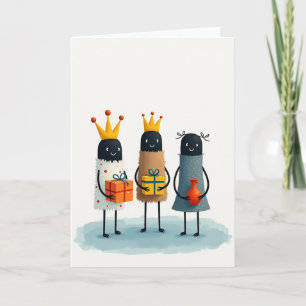 Tarjeta de Navidad Figuras Regias