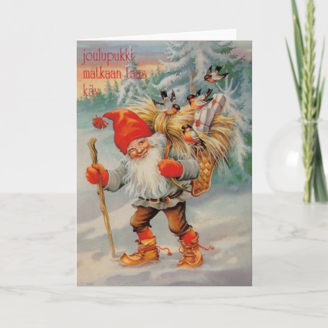 Tarjeta de Navidad finlandesa de Joulupukki del (Anverso)
