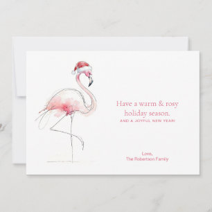 Tarjeta de Navidad Flamenco Rosa Tarjeta de vacaci