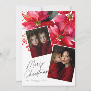 Tarjeta de Navidad Flor de Nochebuena Fiesta