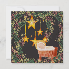 Tarjeta de Navidad floral de Navidad española