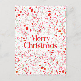 Tarjeta de Navidad floral elegante acogedora