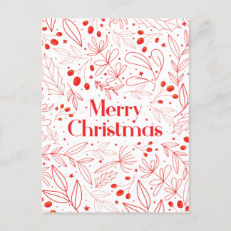 Tarjeta de Navidad floral elegante y acogedora