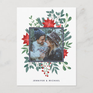 Tarjeta de Navidad floral   Foto de tarjeta de vac