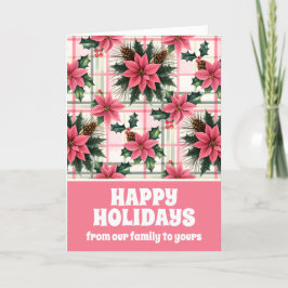 Tarjeta de Navidad Floral Retro Rosa de Navidad Fe