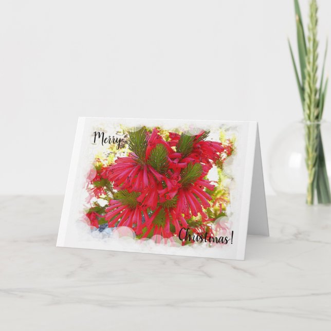Tarjeta de Navidad - Flores de Erica (Anverso)