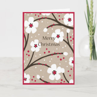 Tarjeta de navidad - Flores y bayas